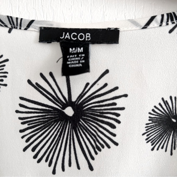 Jacob Black and White Floral Sleeveless Shirt Size Medium - Picture 4 of 4